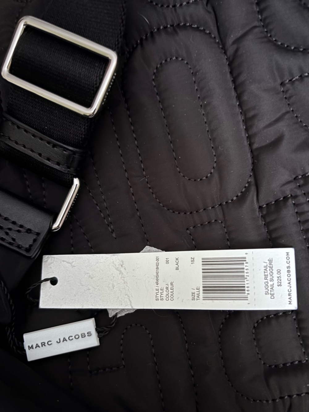 Marc Jacobs NWT Nylon Jumbled Logo Black Quilted Shoulder Bag - Picture 8 of 13